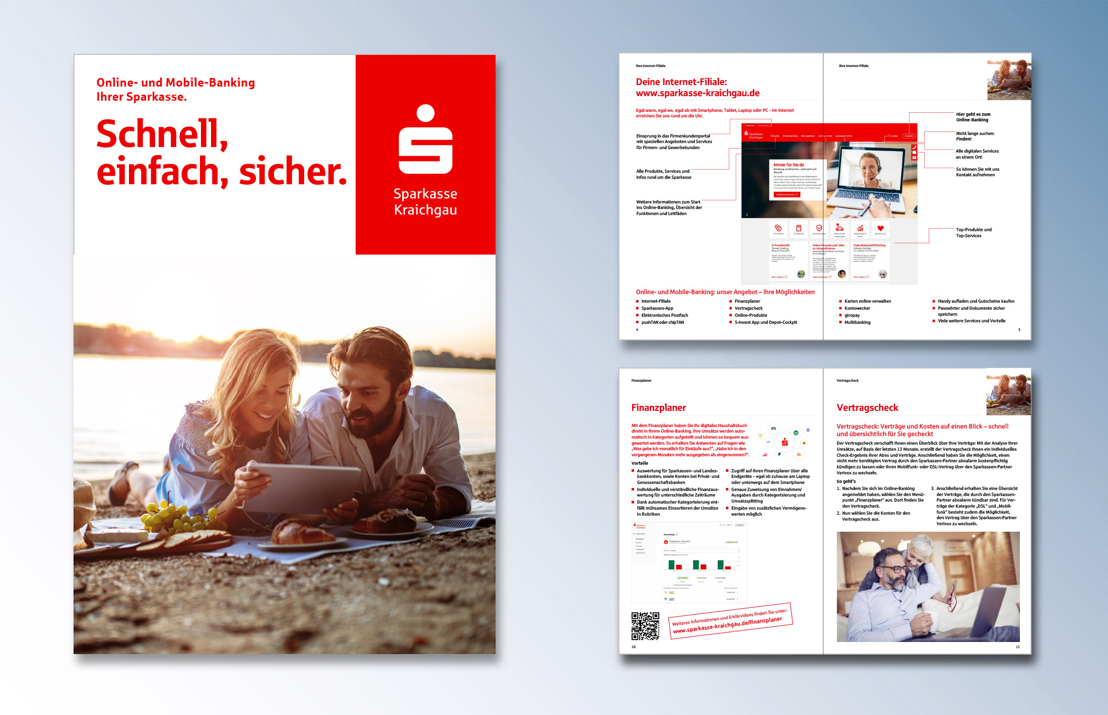 Titelseite und 2 Beispielseiten der OB-Broschüre